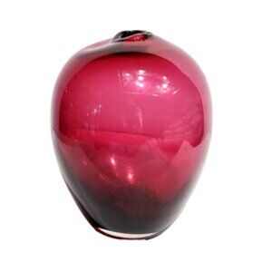 Vingtage 5.5” Hand-Blown Pilgrim Cranberry Art Glass Style Bud Vase